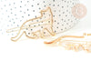Support barrette chat clip métal doré 55mm, x1 (G7739)