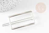 Support barrette clip rectangle zamac platine 55mm, x1 (G9315)
