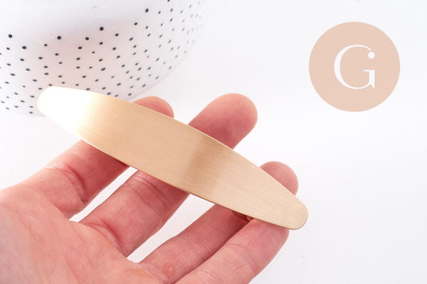 Support barrette clip zamac doré ovale 100mm, x1 (G10160)