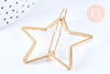 Support barrette étoile clip zamac doré sans plateau 50mm, x1 (G6598)