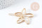 Support barrette étoiles clip zamac doré 48x41mm, x1 (G9097)
