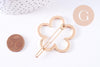 Support barrette fleur clip métal doré 57mm, x1 (G10742)