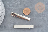 Support barrette pince crocodile fer platine 57mm, x2 (G4983)