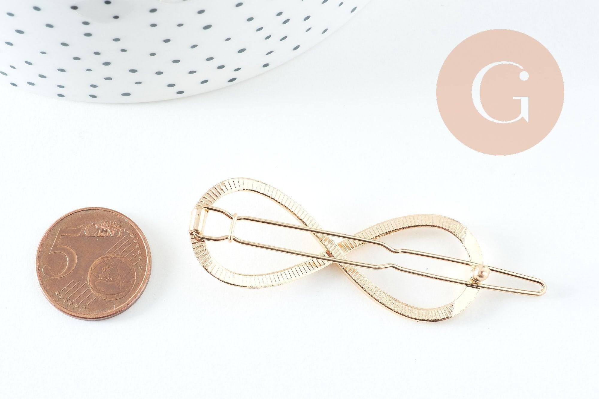 Support barrette signe infini clip zamac doré 65x21mm, x1 (G10746)