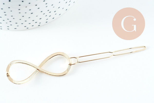 Support barrette signe infini clip zamac doré 65x21mm, x1 (G10746)