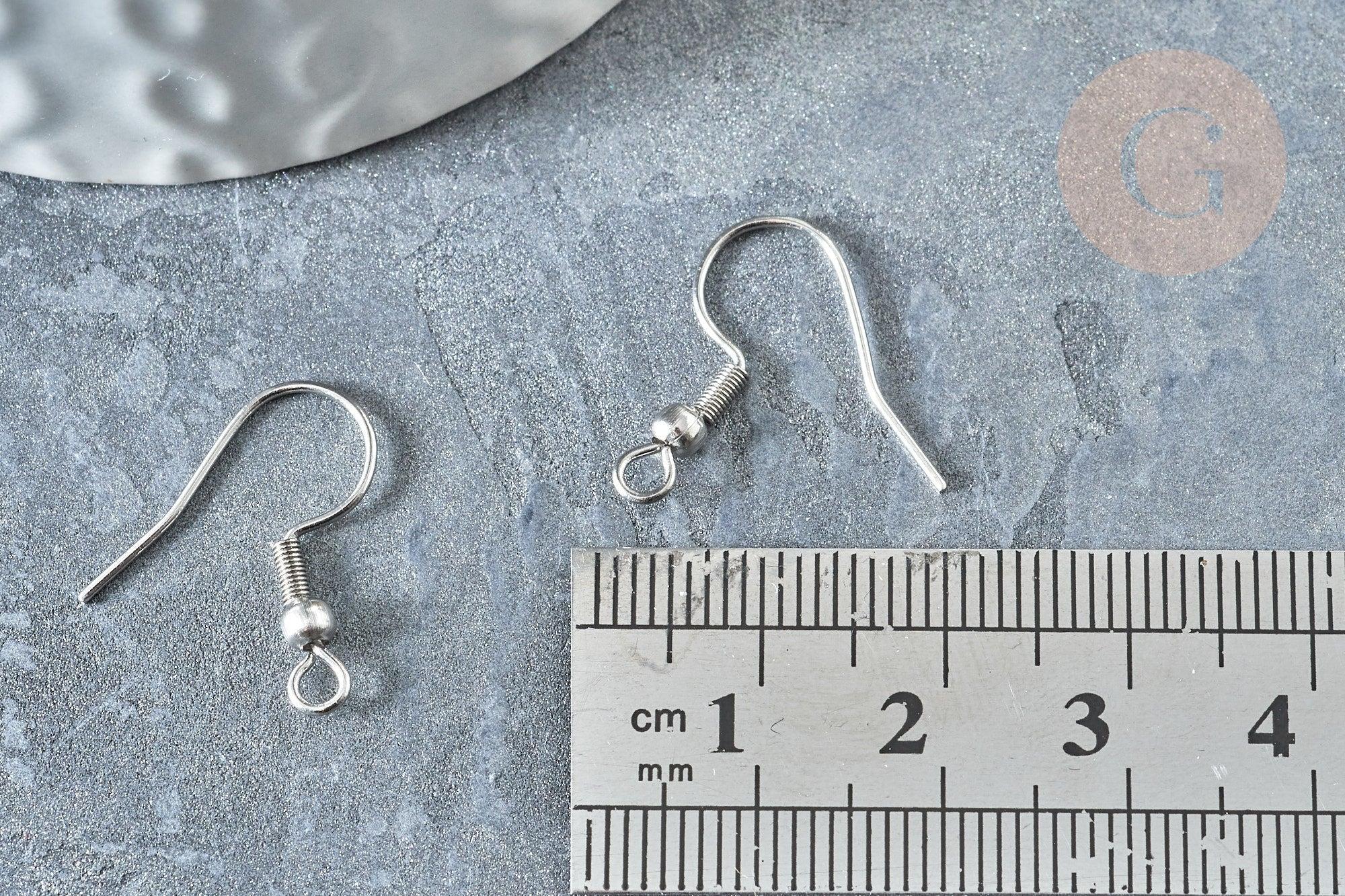 Support boucle crochet acier 304 inoxydable platine finition boule 22mm, x50 (G7900)