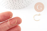 Support boucle crochet rond acier inoxydable 304 doré 14mm, x10 (G9358)