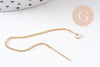 Support boucles tige sur chaine forçat laiton doré 18K 82-85mm, x2 (G10299)