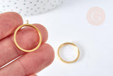 Support de bague avec anneau doré acier 304 inoxydable 17.3mm, x1 (G8444)