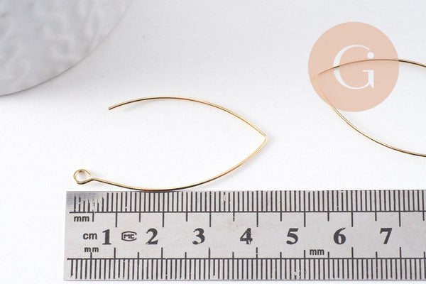 Support de boucles fil doré 16k 48mm, x2 (G4988)