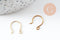 Support de boucles fil laiton crochet doré 16k 13mm, x2 (G5031)