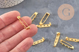 Support de broche en fer doré 27mm, x10 (G5845)