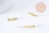 Support de broche en laiton doré 18K 20mm, x2 (G10703)