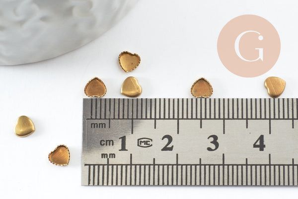 Support de cabochon coeur 4x4mm, x50 (2.4gr) (G2236)