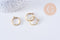 Supports bague reglable laiton brut 17mm avec anneau, x4 (G10641)