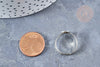 Supports bague reglable laiton couleur acier 17mm plateau 8mm, x4 (G8615)