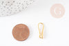 Supports boucles crochet hameçon laiton doré 18K 20.5mm, x10 (G5976)