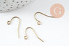 Supports boucles hameçons laiton brut 18mm, x25 (G5660)