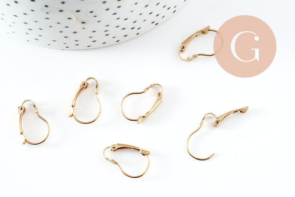 Supports boucles veilleuses laiton brut 16.5mm, x10 (G0201)