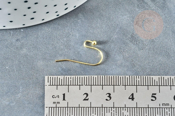 Supports de boucles hameçons laiton doré 22mm, x50 (G5822)