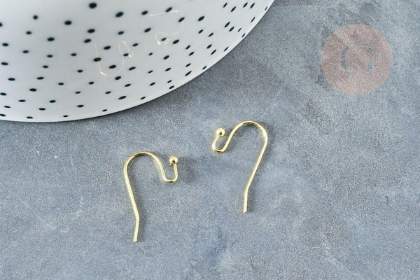 Supports de boucles hameçons laiton doré 22mm, x50 (G5822)