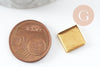 Supports de cabochons carrés laiton brut 10mm, x20 (4.6g) (G1323)