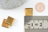 Supports de cabochons carrés laiton brut 8mm, x20 (1.8g) (G1267)
