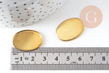 Supports de cabochons ovales 18x25mm laiton brut, x20 (13.4g) (G4888)