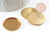 Supports de cabochons ronds laiton brut 23mm, x10 (17.2g) (G1383)