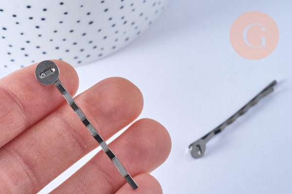 Supports reflets noirs de barrette avec plateau, x5 (G1878)