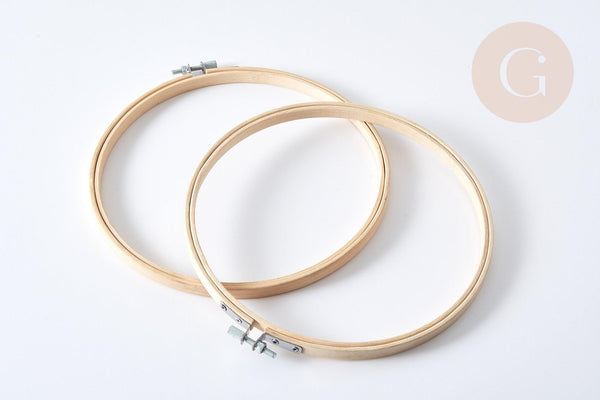 Tambour de broderie bambou clair 200x10mm, x1 (G7662)