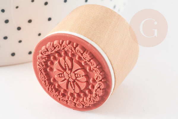 Tampon bois dentelle 3cm, x1 (G0334)