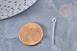 Tiges tête boucle fer argenté 24mm, x10gr (G8299)