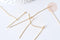 Tiges tête boucle ronde acier 304 inoxydable doré 45mm, x10 (G8010)