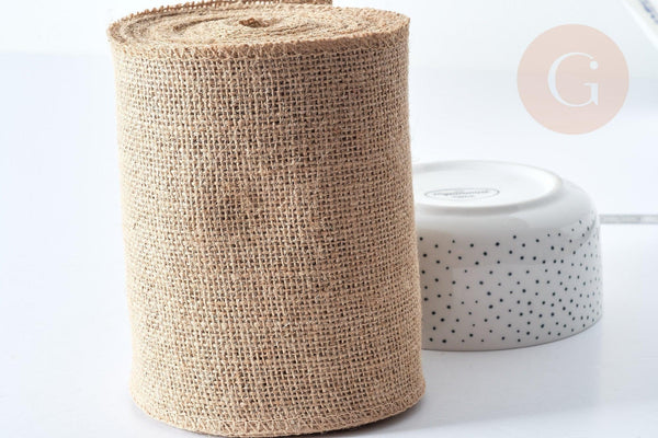 Toile de jute beige 150mm, x1 Mètre (G7979)