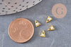 Triangle à coller zamac doré et zircon AB 5.5x4mm, x2 (G5264)