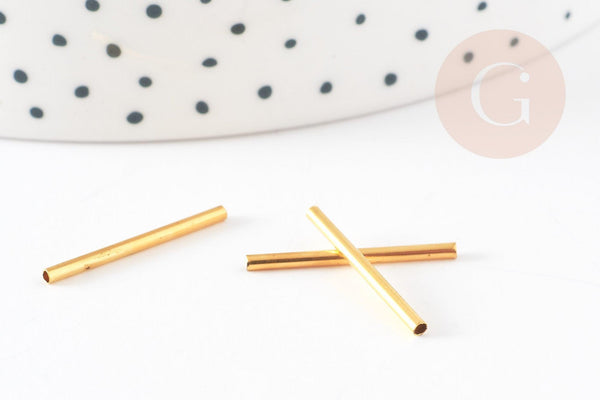 Tubes rond droit laiton doré 3.8gr 20mm, x50 (G4764)