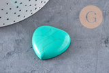 cabochon coeur pierre naturelle et de synthèse 29-30mm, x1 (G3995)