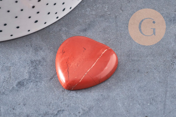 cabochon coeur pierre naturelle et de synthèse 29-30mm, x1 (G3995)