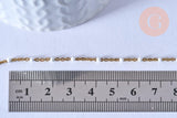 chaine de cheville acier doré 14k résine blanche chaine dorée 1.5-2mm,23cm, x1 (G3659)