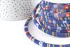 cordon ethnique bleu multicolore 7mm,cordon pour bijoux d'inspiration africaine, x1 mètre G9112