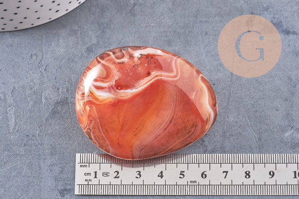 galet agate rouge orange naturelle brute roulée lithotherapie,chips agate rouge ,45-90mm ,x1 (G5214)