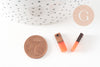 pendentif goutte bois résine rectangle orange corail 17mm,x5 (G4662)