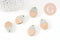 pendentif ovale bois résine gris, perle bois naturel, Perle géométrique,perle création bijoux bois,23mm,x5 G7529