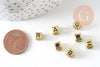 perle carré Lettre Alphabet plastique doré, plastique lettre,création bracelet mots,6mm, x 10Gr (G2097)