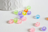 perle ronde Lettre Alphabet plastique multicolore, x10 grammes (G8826)