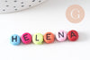 perle ronde Lettre Alphabet plastique multicolore,perle plastique,création bracelet mots, x10Gr (G1970)
