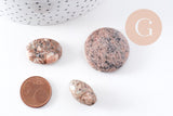 perles jaspe sésame rose naturel 15-34mm, divers lots (G2211)