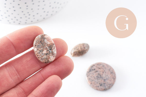 perles jaspe sésame rose naturel 15-34mm, divers lots (G2211)