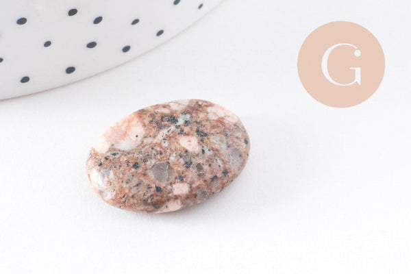 perles jaspe sésame rose naturel 15-34mm, divers lots (G2211)